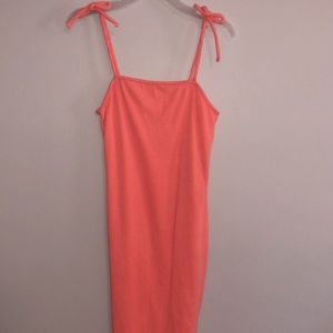 coral body con dress